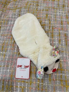 Cream Plush Dog Toy Coat by